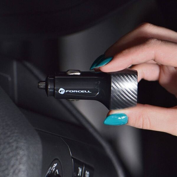 Ładowarka ForCell FORCELL CARBON ładowarka samochodowa USB QC 3.0 18W CC50-1A czarny (Total 18W) 11466644 5903396133800
