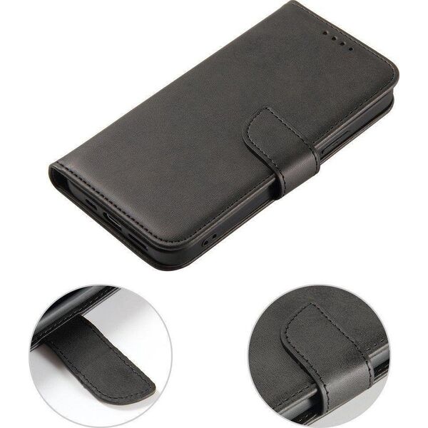 Hurtel Magnet Case elegancki futerał etui pokrowiec z klapką i funkcją podstawki Motorola Moto G 2022 czarny 11471727 9145576255018