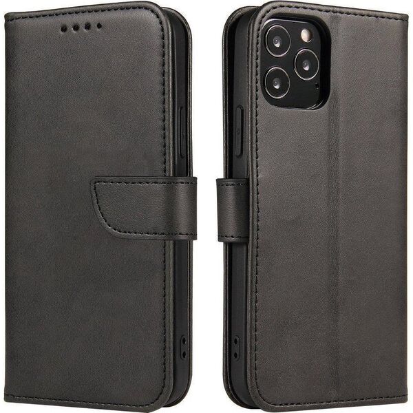 Hurtel Magnet Case elegancki futerał etui pokrowiec z klapką i funkcją podstawki Honor Magic 4 Pro czarny 11471729 9145576254967