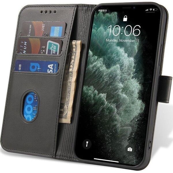 Hurtel Magnet Case elegancki futerał etui pokrowiec z klapką i funkcją podstawki Honor Magic 4 Pro czarny 11471729 9145576254967