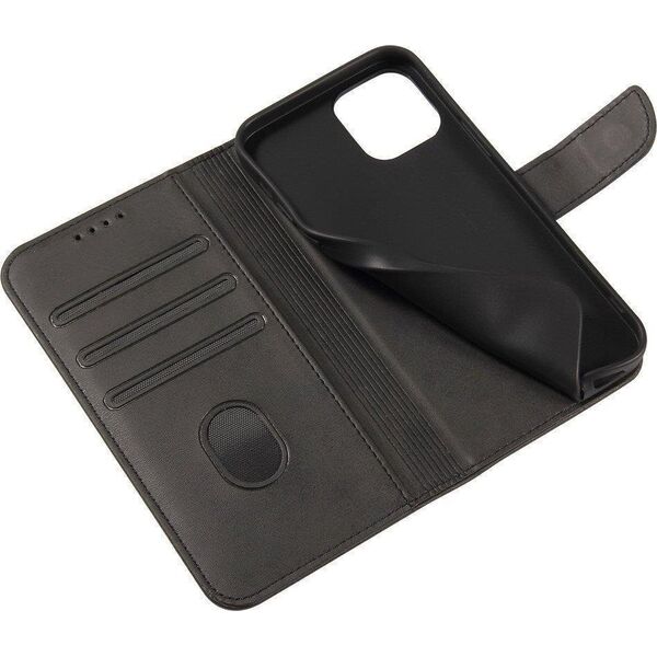 Hurtel Magnet Case elegancki futerał etui pokrowiec z klapką i funkcją podstawki Honor Magic 4 Pro czarny 11471729 9145576254967