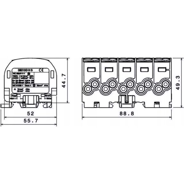 Simet Blok rozdzielczy - odgałęźny Al/Cu SCB 25-5X (80150) SIMBLOCK sza/nie/zie 81500020 11538170 5907813232893