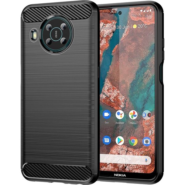 Hurtel Carbon Case elastyczne etui pokrowiec Nokia X100 czarny 11538373 9145576249086