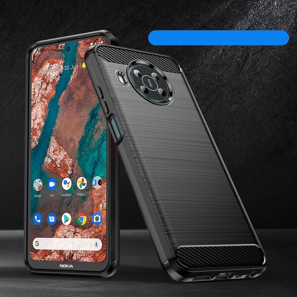 Hurtel Carbon Case elastyczne etui pokrowiec Nokia X100 czarny 11538373 9145576249086