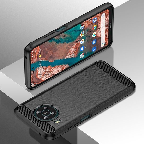 Hurtel Carbon Case elastyczne etui pokrowiec Nokia X100 czarny 11538373 9145576249086