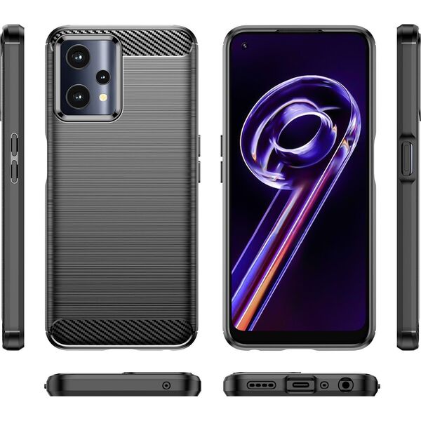 Hurtel Carbon Case elastyczne etui pokrowiec Realme 9 Pro czarny 11538382 9145576249215