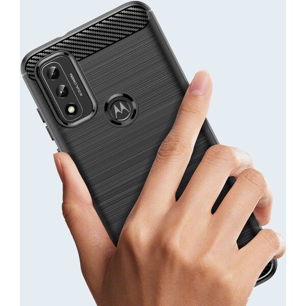 Hurtel Carbon Case elastyczne etui pokrowiec Motorola Moto G Play 2022 czarny 11538387 9145576255148
