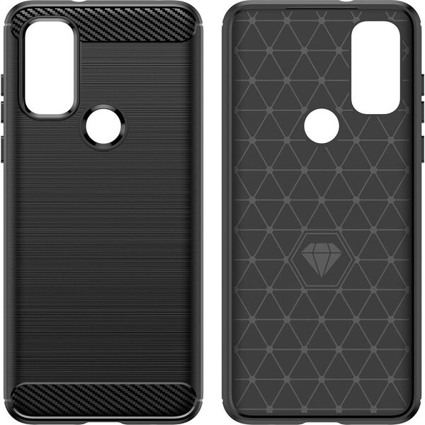 Hurtel Carbon Case elastyczne etui pokrowiec Motorola Moto G Play 2022 czarny 11538387 9145576255148