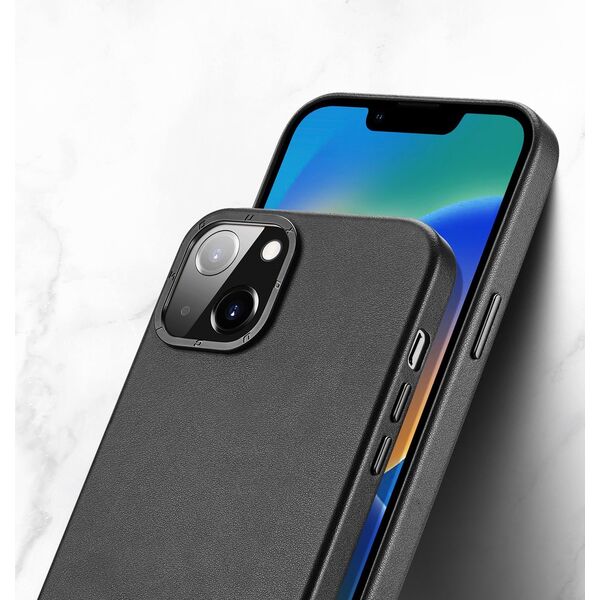 Dux Ducis Dux Ducis Grit skórzane etui do iPhone 14 Max elegancki pokrowiec ze sztucznej skóry (kompatybilne z MagSafe) czarny 11538913 6934913036945