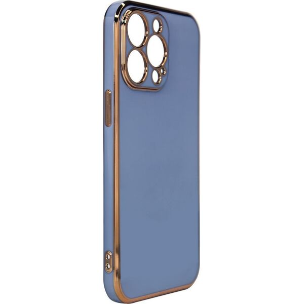 Hurtel Lighting Color Case etui do Samsung Galaxy A73 5G żelowy pokrowiec ze złotą ramką niebieski 11542021 5907769307461