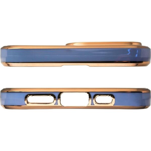 Hurtel Lighting Color Case etui do Samsung Galaxy A73 5G żelowy pokrowiec ze złotą ramką niebieski 11542021 5907769307461