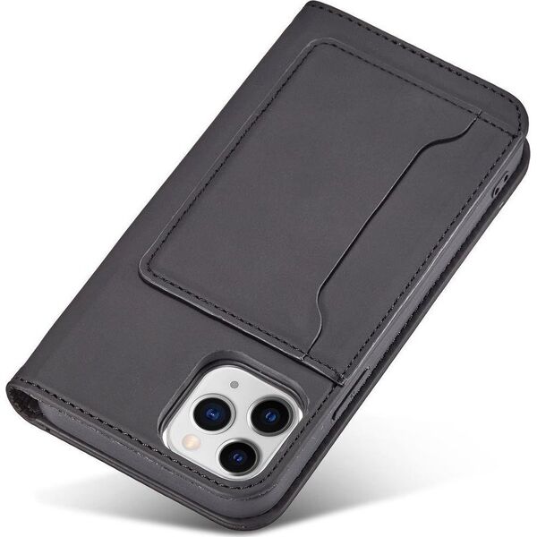 Hurtel Magnet Card Case etui do iPhone 12 pokrowiec portfel na karty kartę podstawka czarny 11542283 9145576250747
