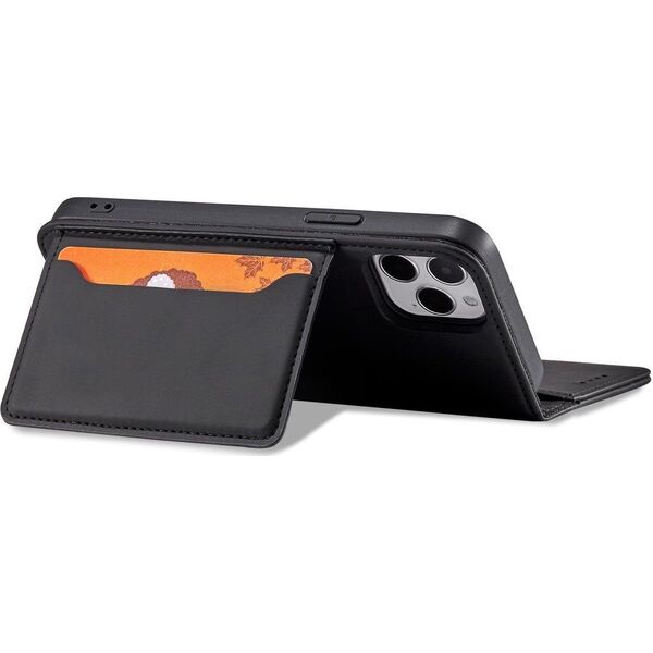 Hurtel Magnet Card Case etui do iPhone 12 pokrowiec portfel na karty kartę podstawka czarny 11542283 9145576250747