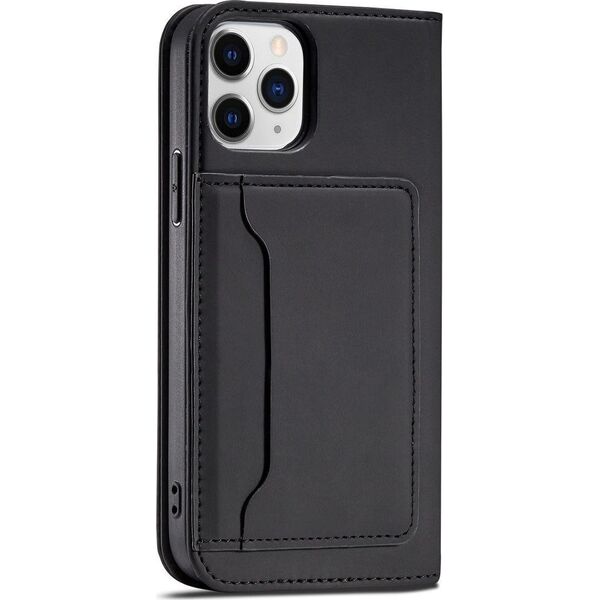 Hurtel Magnet Card Case etui do iPhone 12 pokrowiec portfel na karty kartę podstawka czarny 11542283 9145576250747