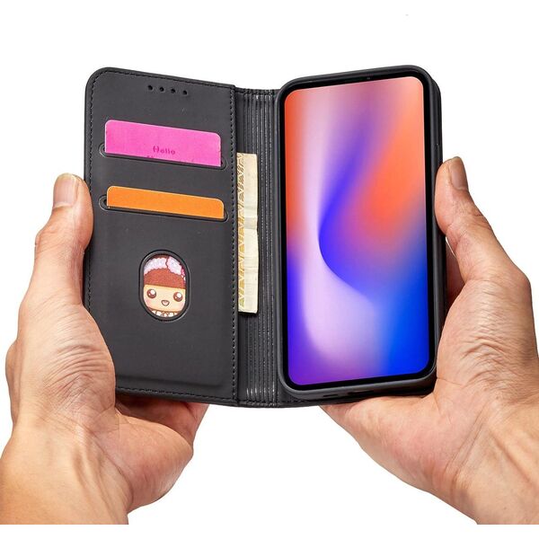 Hurtel Magnet Card Case etui do iPhone 12 Pro Max pokrowiec portfel na karty kartę podstawka czarny 11542288 9145576250822