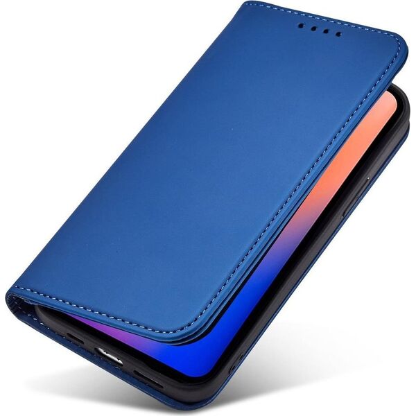 Hurtel Magnet Card Case etui do iPhone 12 Pro Max pokrowiec portfel na karty kartę podstawka niebieski 11542290 9145576250839