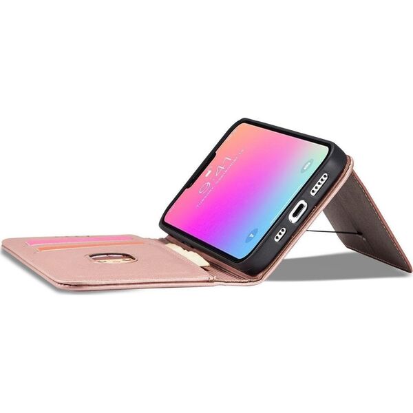 Hurtel Magnet Card Case etui do iPhone 13 Pro pokrowiec portfel na karty kartę podstawka różowy 11542294 9145576250969