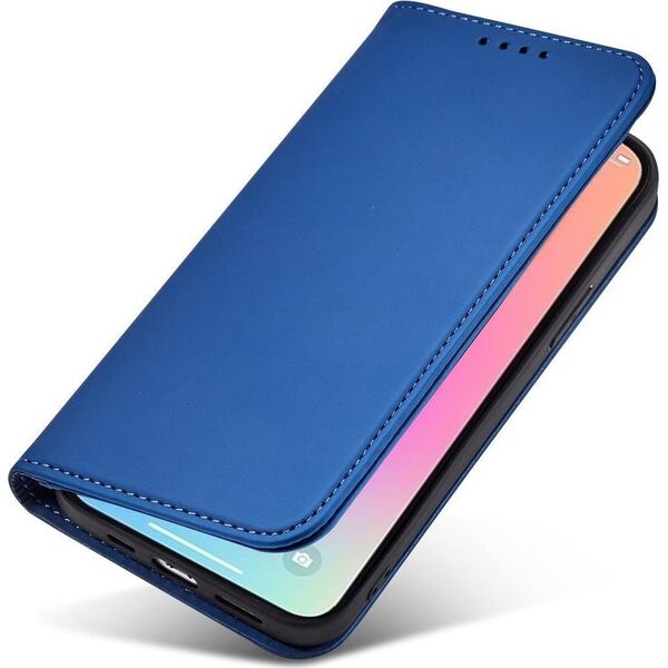 Hurtel Magnet Card Case etui do iPhone 13 pokrowiec portfel na karty kartę podstawka niebieski 11542295 9145576250914