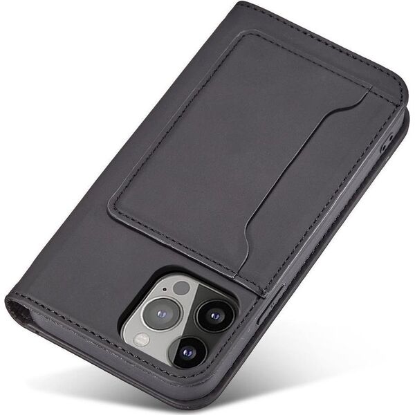 Hurtel Magnet Card Case etui do iPhone 13 Pro Max pokrowiec portfel na karty kartę podstawka czarny 11542301 9145576250983