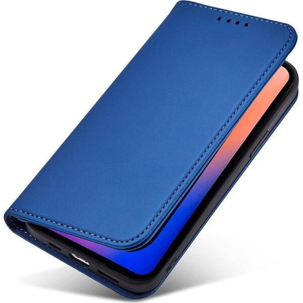 Hurtel Magnet Card Case etui do iPhone 12 Pro pokrowiec portfel na karty kartę podstawka niebieski 11542306 9145576250792