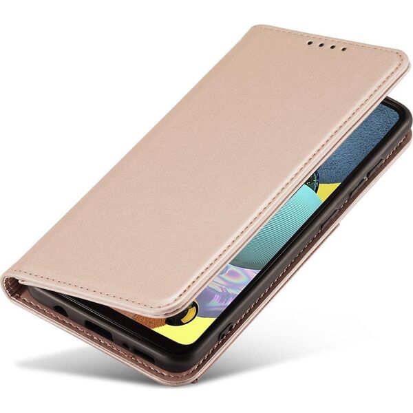 Hurtel Magnet Card Case etui do Samsung Galaxy A12 5G pokrowiec portfel na karty kartę podstawka różowy 11542311 9145576251041