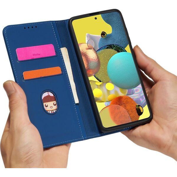 Hurtel Magnet Card Case etui do Samsung Galaxy A13 5G pokrowiec portfel na karty kartę podstawka niebieski 11542315 9145576251119