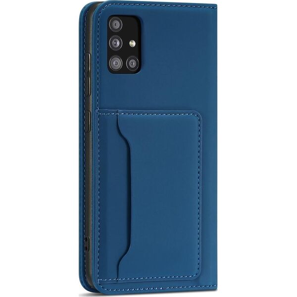 Hurtel Magnet Card Case etui do Samsung Galaxy A13 5G pokrowiec portfel na karty kartę podstawka niebieski 11542315 9145576251119