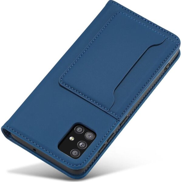 Hurtel Magnet Card Case etui do Samsung Galaxy A13 5G pokrowiec portfel na karty kartę podstawka niebieski 11542315 9145576251119