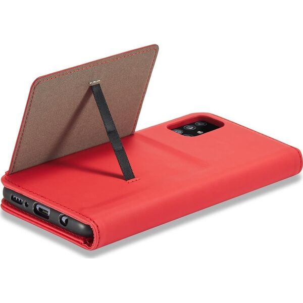 Hurtel Magnet Card Case etui do Samsung Galaxy A13 5G pokrowiec portfel na karty kartę podstawka czerwony 11542320 9145576251133