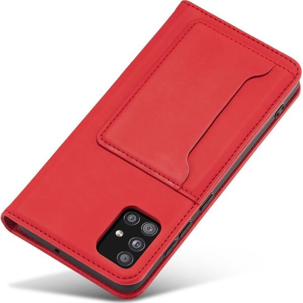 Hurtel Magnet Card Case etui do Samsung Galaxy A13 5G pokrowiec portfel na karty kartę podstawka czerwony 11542320 9145576251133