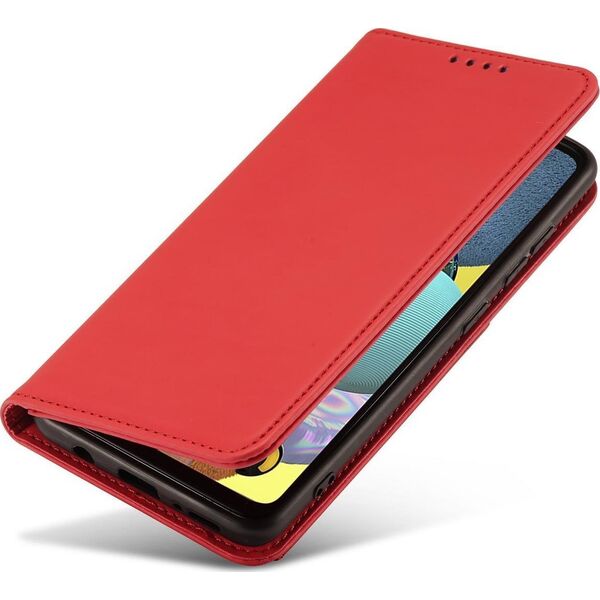 Hurtel Magnet Card Case etui do Samsung Galaxy A13 5G pokrowiec portfel na karty kartę podstawka czerwony 11542320 9145576251133