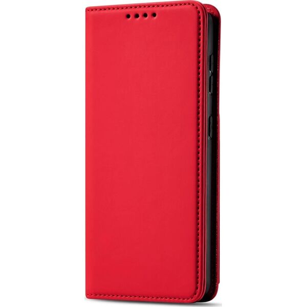 Hurtel Magnet Card Case etui do Samsung Galaxy S22+ (S22 Plus) pokrowiec portfel na karty kartę podstawka czerwony 11542330 9145576251331