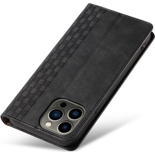 Hurtel Magnet Strap Case etui do iPhone 12 Pro Max pokrowiec portfel + mini smycz zawieszka czarny 11542350 9145576250143