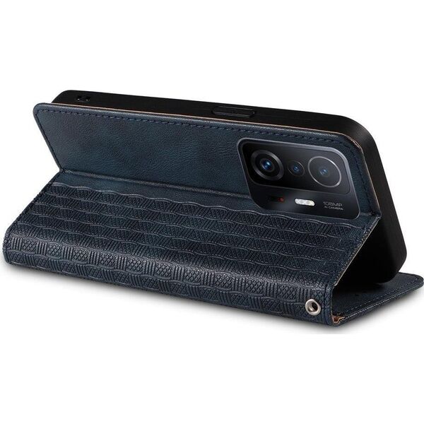 Hurtel Magnet Strap Case etui do Samsung Galaxy A12 5G pokrowiec portfel + mini smycz zawieszka niebieski 11542370 9145576250358