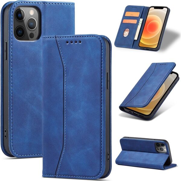 Hurtel Magnet Fancy Case etui do iPhone 12 Pro Max pokrowiec portfel na karty kartę podstawka niebieski 11542408 9145576249475
