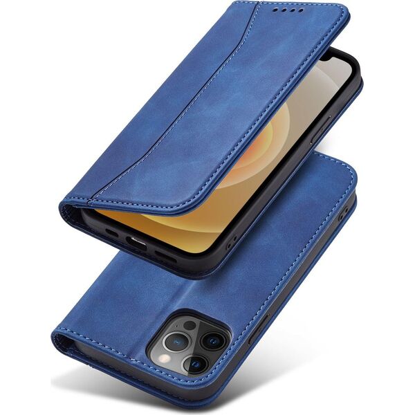 Hurtel Magnet Fancy Case etui do iPhone 12 Pro Max pokrowiec portfel na karty kartę podstawka niebieski 11542408 9145576249475
