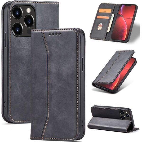 Hurtel Magnet Fancy Case etui do iPhone 13 Pro Max pokrowiec portfel na karty kartę podstawka czarny 11542422 9145576249628
