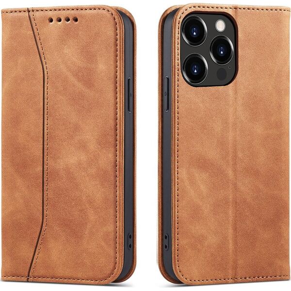 Hurtel Magnet Fancy Case etui do iPhone 13 Pro Max pokrowiec portfel na karty kartę podstawka brązowy 11542430 9145576249642