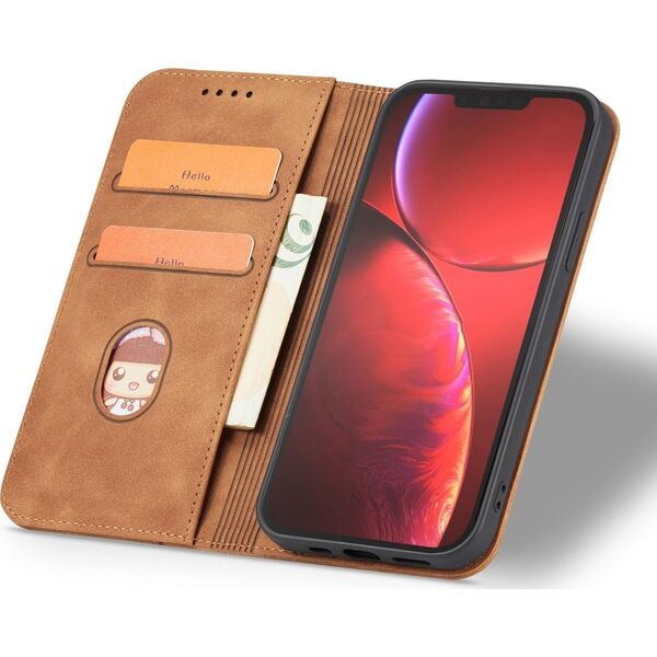 Hurtel Magnet Fancy Case etui do iPhone 13 Pro Max pokrowiec portfel na karty kartę podstawka brązowy 11542430 9145576249642