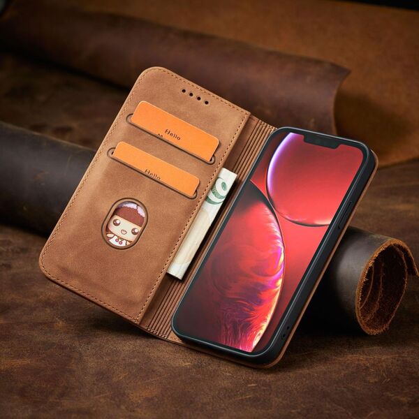 Hurtel Magnet Fancy Case etui do iPhone 13 Pro Max pokrowiec portfel na karty kartę podstawka brązowy 11542430 9145576249642