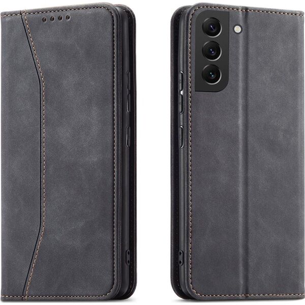 Hurtel Magnet Fancy Case etui do Samsung Galaxy S22+ (S22 Plus) pokrowiec portfel na karty kartę podstawka czarny 11542450 9145576249949