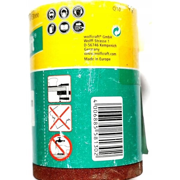 Wolfcraft Papier szlifierski w rolce 93 mm x 4 m Wolfcraft - gr. 180, na rzep 11543536 4006885581302