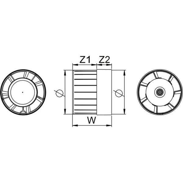 AWENTA Wentylator kanałowy Awenta WKA fi125 205m3/h 16W 230V z wyłącznikiem czasowym biały WKA125T 11547909 5905033303362