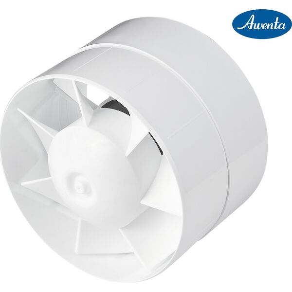 AWENTA Wentylator kanałowy Awenta WKA fi125 205m3/h 16W 230V z wyłącznikiem czasowym biały WKA125T 11547909 5905033303362