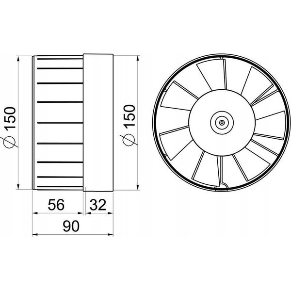 AWENTA Wentylator kanałowy Awenta WKA150 Wka fi150mm 240m3/h 15W 230V biały 11547911 5905033296572