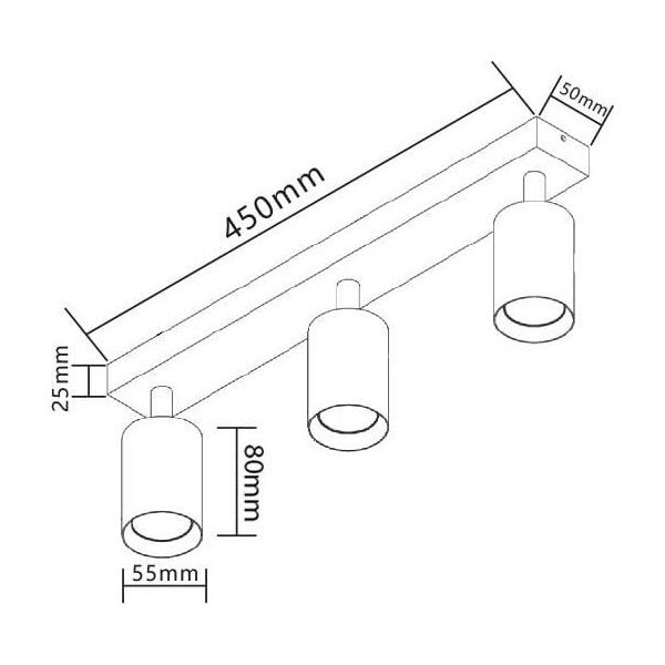 Lampa sufitowa Masterled Bardo lampa sufitowa (spot) 3-punktowa czarna/chrom 11551703 5908263384736
