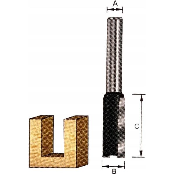 Dewalt Frez prosty 8mm,uch.8mm,dł.r.20mm,dł.c.52mm 11552484 5035048538494