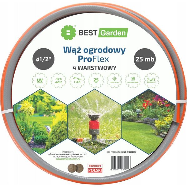BEST GARDEN WĄŻ OGRODOWY 1/2” 25m PRO FLEX BEST GARDEN 11557135 5902082859147