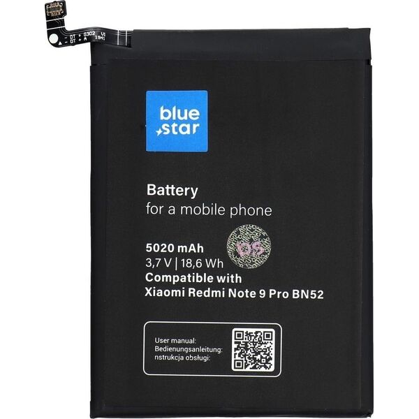 Bateria Blue Star Bateria do Xiaomi Redmi Note 9 PRO (BN52) 5020 mAh Li-Ion Blue Star 11560232 5903396129827