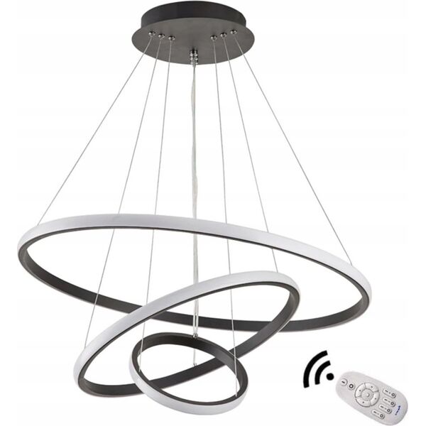 Lampa wisząca Krislamp Ring KR 438-3L lampa wisząca zwis 100W LED 3000-6000K czarna 11616480 5907582569985